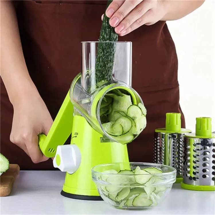 Manual Vegetable Cutter Slicer Round ,Grater, 3 in1 Slicer