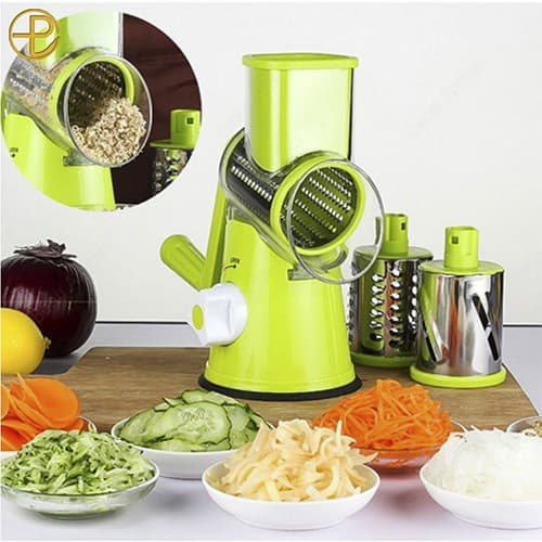 Manual Vegetable Cutter Slicer Round ,Grater, 3 in1 Slicer